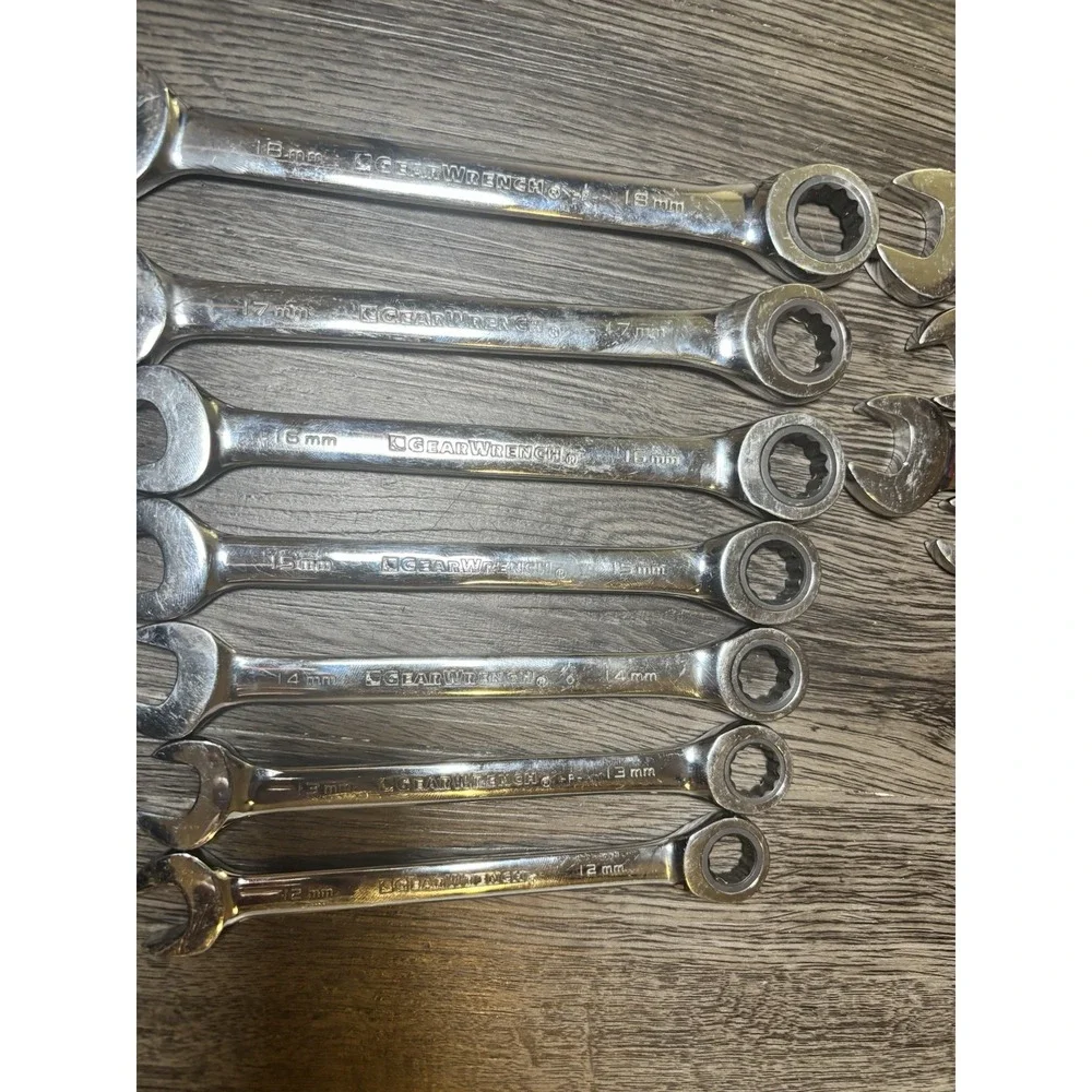 GearWrench 12 Pc Ratcheting Wrench Set Combination Metric